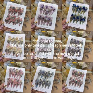 Pure handmade nail, fine dog 4.0 length nail sticker, single product size M collection, only one pair of each style is sold out and replenished