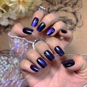 Wearing nail cat's eye light bulb glass bead nail art