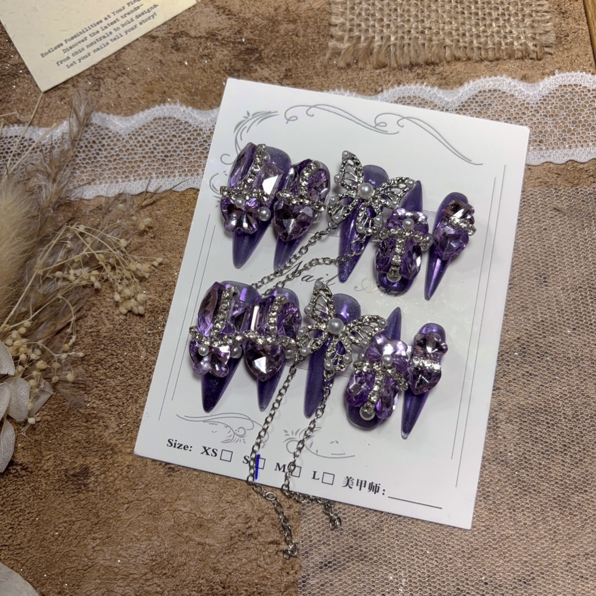 Handmade Nail Wearing Heavy Industry Wearing Nails Manicure Patch Nail Patch Fake Nails 19 # - Image 3