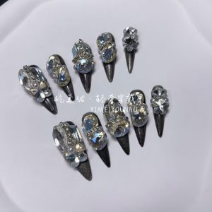 【30#深空】Handmade Nail Wearing Heavy Industry Wearing Nails Manicure Patch Nail Patch Fake Nails 30 #