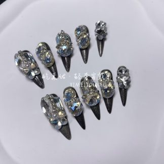 【30#深空】Handmade Nail Wearing Heavy Industry Wearing Nails Manicure Patch Nail Patch Fake Nails 30 #