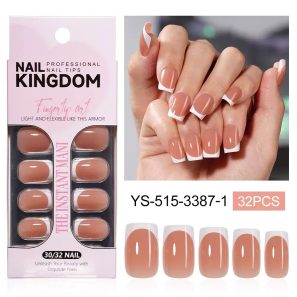 New simple French wearable nail two-color French manicure nail polish piece almond short square